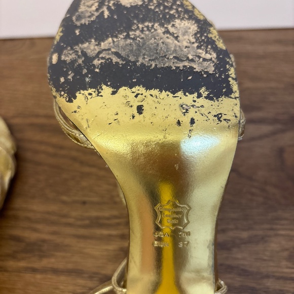 Nina New York gold sandals 4 inch heel size 7 - Picture 5 of 6